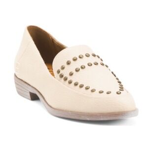 New Blowfish Malibu Harper Off White Loafers Studded Slip On Vegan Shoes US 10M